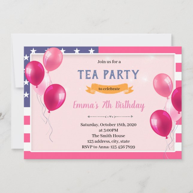 American girl birthday theme Invitation (Front)