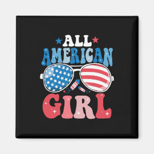 American Girl Sungles 4th Of July Family Matching  Magnet