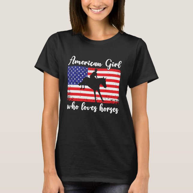 American Girl who loves eventing horses rider  4 T-Shirt (Front)