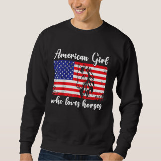 American girl who loves horses rider Raglan Baseba Sweatshirt