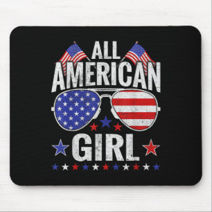 American Girls Sungles Family Patriotic 4th Of Jul Mouse Pad