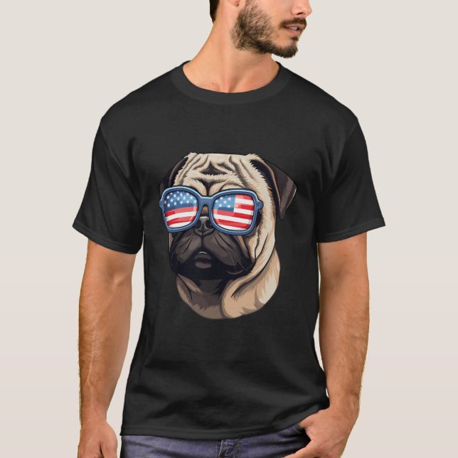 American Glasses Pug T-Shirt (Front)