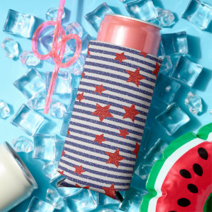 American Glitter Stars & Stripes Seltzer Can Cooler