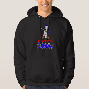 American Gnome  Women Independence America Flag Lo Hoodie