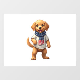 American Golden Puppy Vintage Patriotic Shirt