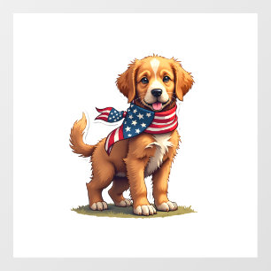 American Golden Puppy Vintage Patriotic Shirt 4