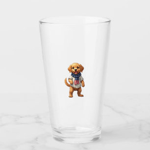 American Golden Puppy Vintage Patriotic Shirt Glass