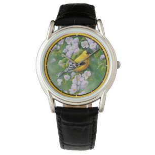 American Goldfinch and Pink Apple Blossoms Watch