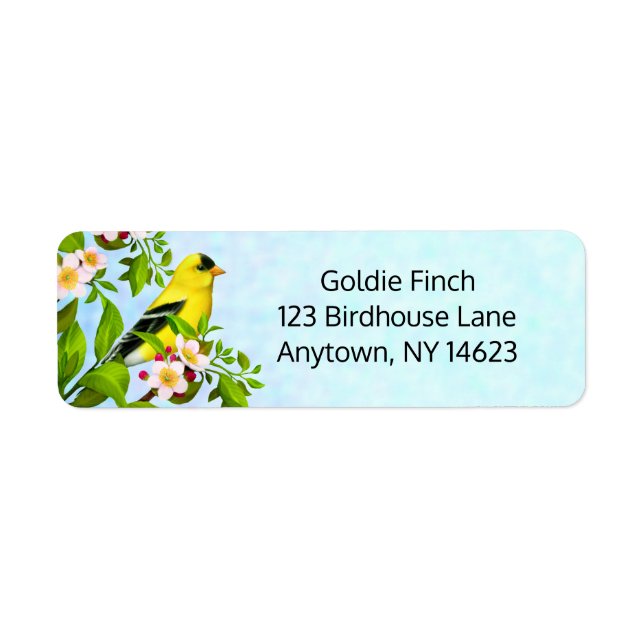 American Goldfinch Bird Address Labels (Front)
