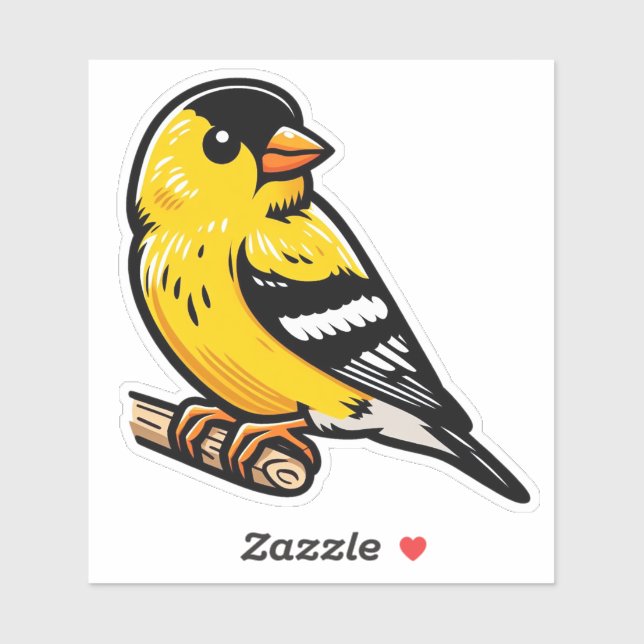 American Goldfinch bird Custom-Cut Vinyl Sticker (Sheet)