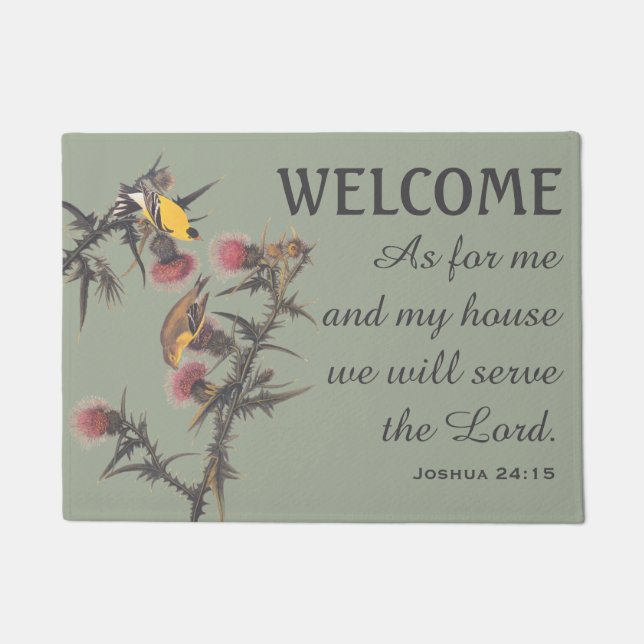 American Goldfinch Birds and Verse Doormat (Front)