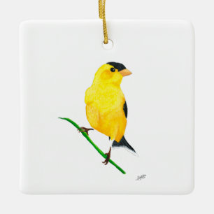 American Goldfinch Ceramic Ornament