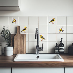 American Goldfinch in flight  Tile
