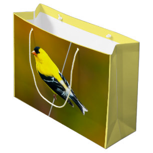 American Goldfinch - Original Photograph Large Gift Bag