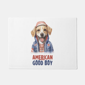 American GoodBoy Dog US Jacket 4th July Doormat