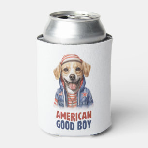 American GoodBoy Dog US Jacket th July  Can Cooler