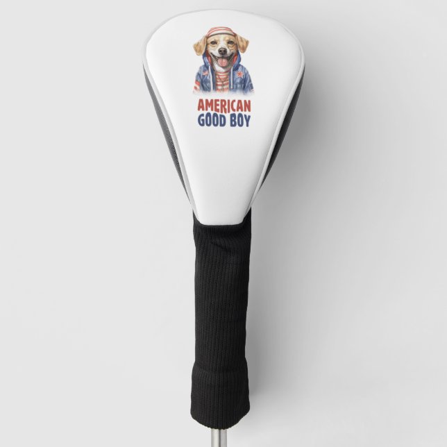 American GoodBoy Dog US Jacket th July  Golf Head Cover (Front)