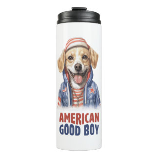 American GoodBoy Dog US Jacket th July Thermal Tumbler