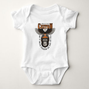 American Gorilla Motorcycle Vintage Biker Eagle Baby Bodysuit