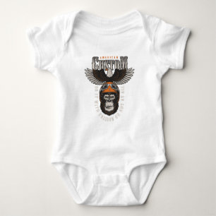 American Gorilla Motorcycle Vintage Biker Eagle Baby Bodysuit