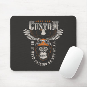 American Gorilla Motorcycle Vintage Biker Eagle Mouse Pad