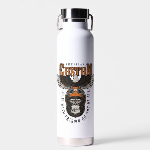 American Gorilla Motorcycle Vintage Biker Eagle Water Bottle