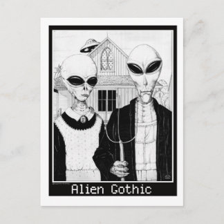 American Gothic, Alien Portraits, Aliens Postcard