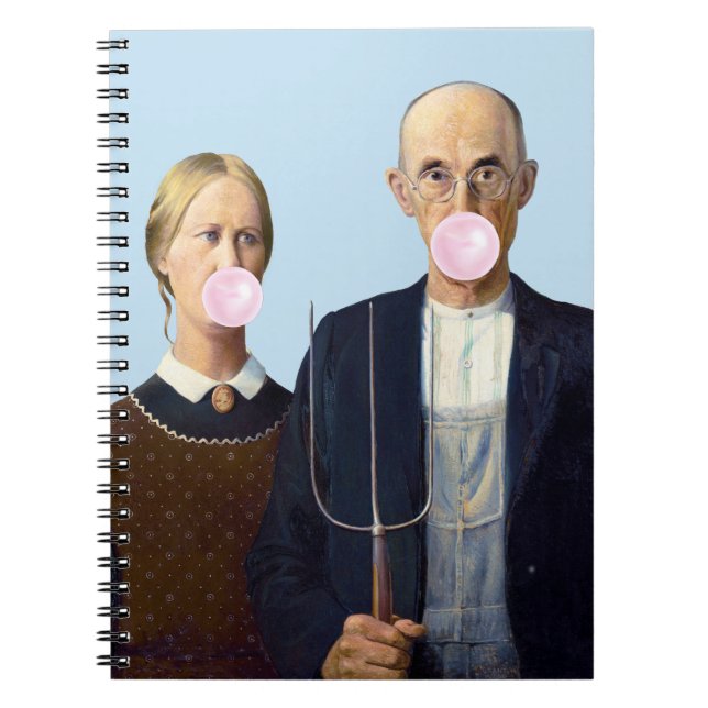 American Gothic Blowing Pink Bubble gum Notebook (Front)