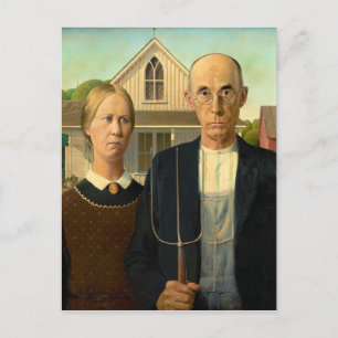 American Gothic by Grant Wood (1930) Postcard