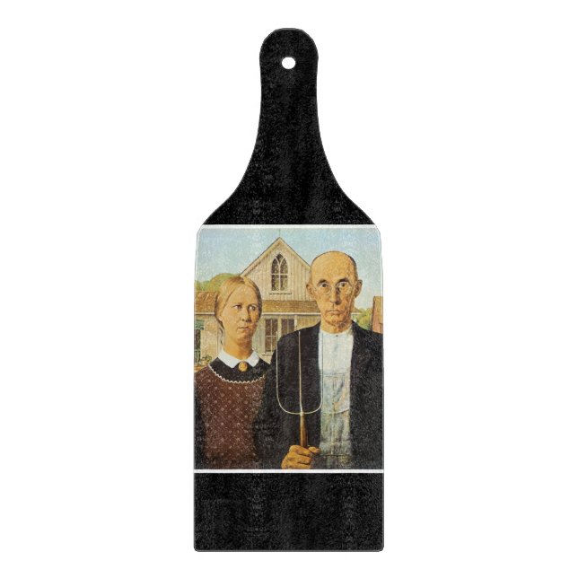 American Gothic by Grant Wood,reproduction art,vin Cutting Board (Front)