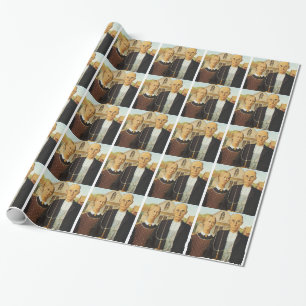 American Gothic by Grant Wood,reproduction art, Wrapping Paper