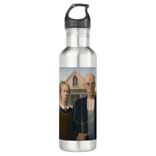 American Gothic: Country Life Poor Rural Farmer 710 Ml Water Bottle
