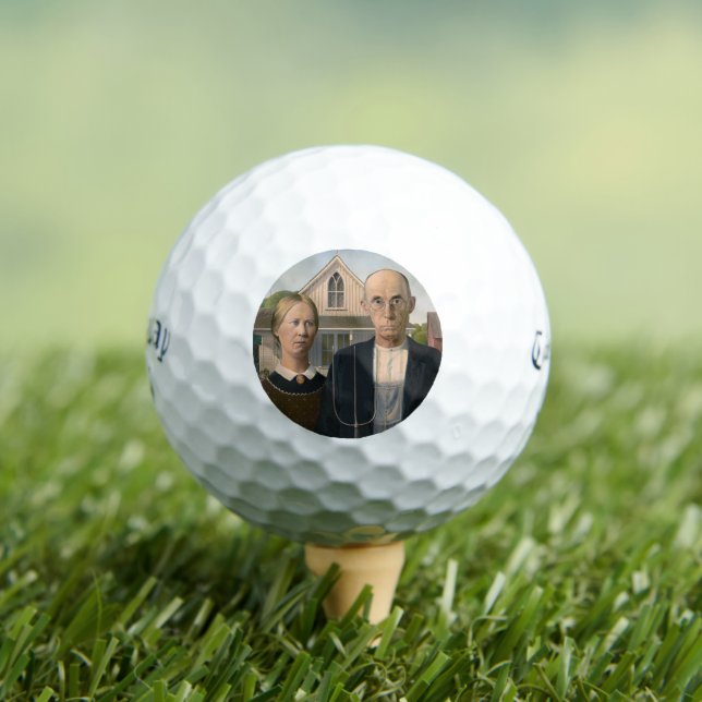 American Gothic: Country Life Poor Rural Farmer Golf Balls (Insitu Tee)