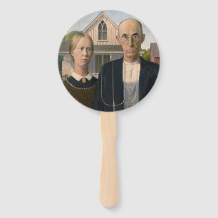 American Gothic: Country Life Poor Rural Farmer Hand Fan