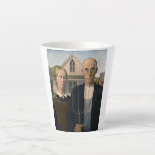 American Gothic: Country Life Poor Rural Farmer Latte Mug