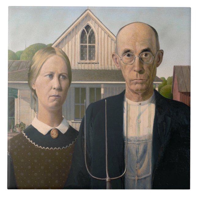 American Gothic: Country Life Poor Rural Farmer Tile (Front)