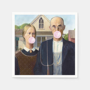 American Gothic Grant Wood Napkin