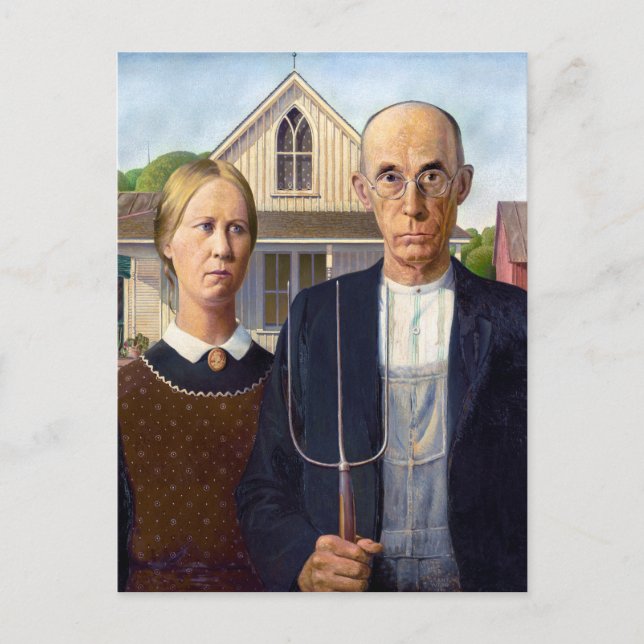 American Gothic | Grant Wood | Postcard (Front)