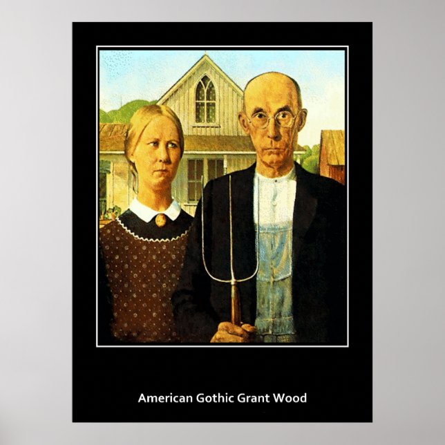 American Gothic Grant Wood Vintage Poster (Front)