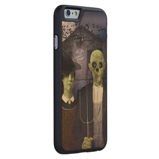 American Gothic Halloween Carved Wood iPhone Case (Right)