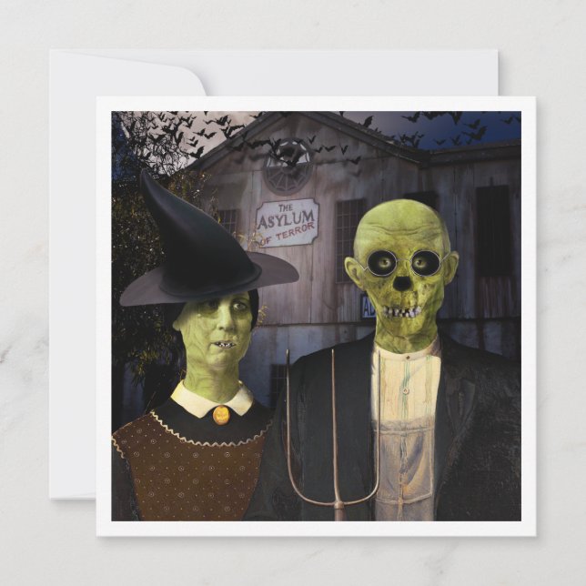 American Gothic Halloween Haunted House Invitation (Front)