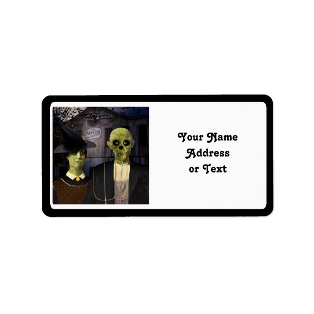 American Gothic Halloween Haunted House Label (Front)