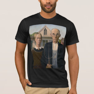 American Gothic House Farmer Wife 1930 Grant Wood T-Shirt