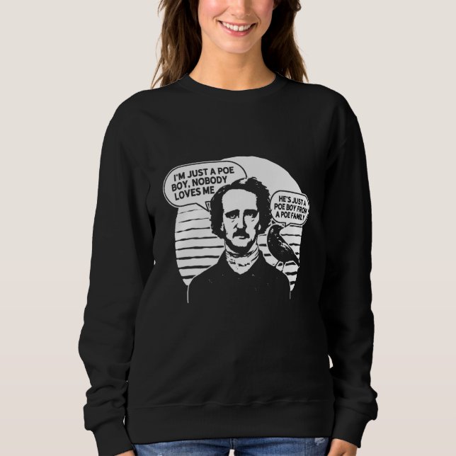 American Gothic Poe Boy  Bookworm Author Sweatshirt (Front)
