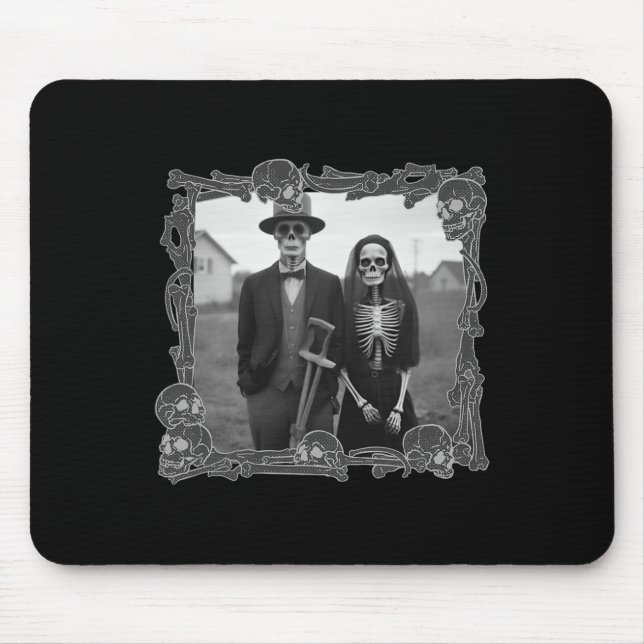 American Gothic Skeleton Halloween Costume  Mouse Pad (Front)