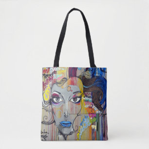 American Graffiti Drawing Paint Sketch Writing Tote Bag