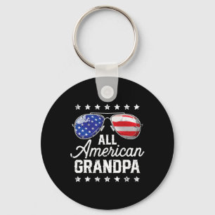 American Grandpa 4th Of July Family Matching Sungl Key Ring