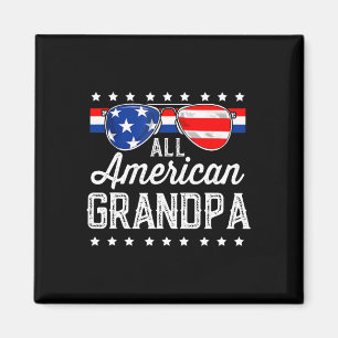 American Grandpa 4th Of July Usa Sungles Mens Gift Magnet