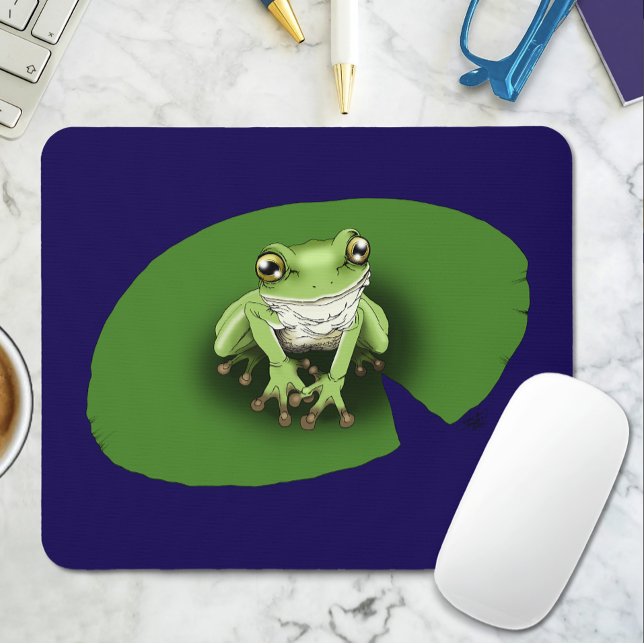 American Green Tree Frog Lily Pad Mouse Pad (Creator Uploaded)