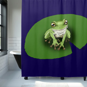 American Green Tree Frog Lily Pad Shower Curtain